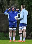 7 January 2025; Joe McCarthy, left, and RG Snyman during a Leinster Rugby squad training session at UCD in Dublin. Photo by Sam Barnes/Sportsfile