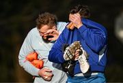 7 January 2025; Jack Conan, right, and RG Snyman arrive before a Leinster Rugby squad training session at UCD in Dublin. Photo by Sam Barnes/Sportsfile