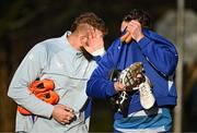 7 January 2025; Jack Conan, right, and RG Snyman arrive before a Leinster Rugby squad training session at UCD in Dublin. Photo by Sam Barnes/Sportsfile