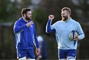 7 January 2025; James Ryan, left, and RG Snyman during a Leinster Rugby squad training session at UCD in Dublin. Photo by Sam Barnes/Sportsfile