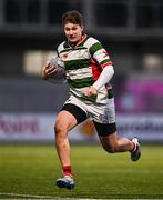 7 January 2025; David Cron of St Columba’s College makes a break during the Bank of Ireland Leinster Rugby Boys Schools Vinnie Murray Cup 1st Round match between St Columba’s College and Wilson’s Hospital School at Energia Park in Dublin. Photo by Ben McShane/Sportsfile