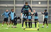 10 January 2025; Zach Elbouzedi during a St Patrick's Athletic pre-season training session at the National Indoor Arena on the Sport Ireland Campus in Dublin. Photo by Stephen McCarthy/Sportsfile