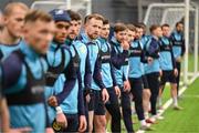 10 January 2025; Sean Hoare and team-mates during a St Patrick's Athletic pre-season training session at the National Indoor Arena on the Sport Ireland Campus in Dublin. Photo by Stephen McCarthy/Sportsfile