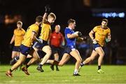 10 January 2025; Evan Boyle of MTU Kerry gets away from Niall Dolan of DCU Dóchas Éireann during the Electric Ireland Higher Education GAA Sigerson Cup Round 1 match between DCU Dóchas Éireann and MTU Kerry at DCU Sportsgrounds in Dublin. Photo by Piaras Ó Mídheach/Sportsfile