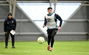 10 January 2025; Simon Power during a St Patrick's Athletic pre-season training session at the National Indoor Arena on the Sport Ireland Campus in Dublin. Photo by Stephen McCarthy/Sportsfile