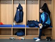 10 January 2025; Zach Elbouzedi during a St Patrick's Athletic pre-season training session at the National Indoor Arena on the Sport Ireland Campus in Dublin. Photo by Stephen McCarthy/Sportsfile