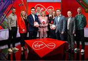 14 January 2025; In attendance, from left, Rob Kearney, Fiona Hayes, Joe Molloy, Will Dalton, Ger Treacy, Bernard O'Toole, Ann-Marie Keegan, Tommy Martin, Brian Kerr and Thomas Barr at the launch of Virgin Media Television's 2025 sports coverage, held at Virgin Media Television Studios in Ballymount, Dublin. VMTV will air live coverage of the Guinness Six Nations, UEFA Champions League, Wanda Diamond League, the Super Bowl, the Cheltenham and Aintree racing festivals and much more. Photo by David Fitzgerald/Sportsfile