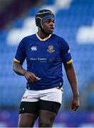 7 January 2025; Thomas Finn of Wilson's Hospital during the Bank of Ireland Leinster Rugby Boys Schools Vinnie Murray Cup 1st Round match between St Columba’s College and Wilson’s Hospital School at Energia Park in Dublin. Photo by Ben McShane/Sportsfile