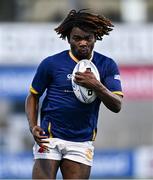 7 January 2025; Leke Mogaji of Wilson's Hospital during the Bank of Ireland Leinster Rugby Boys Schools Vinnie Murray Cup 1st Round match between St Columba’s College and Wilson’s Hospital School at Energia Park in Dublin. Photo by Ben McShane/Sportsfile