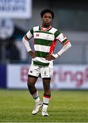 7 January 2025; David Chukwueke of St Columba’s College during the Bank of Ireland Leinster Rugby Boys Schools Vinnie Murray Cup 1st Round match between St Columba’s College and Wilson’s Hospital School at Energia Park in Dublin. Photo by Ben McShane/Sportsfile