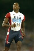 22 August 2004; Shawn Crawford of the USA after his semi-final of the Men's 100m. Olympic Stadium. Games of the XXVIII Olympiad, Athens Summer Olympics Games 2004, Athens, Greece. Picture credit; Brendan Moran / SPORTSFILE