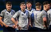 20 January 2025; St Michael's College players after their side's victory in the Bank of Ireland Leinster Rugby Boys Schools Senior Cup First Round match between St Gerard’s School and St Michael’s College at Energia Park in Dublin. Photo by Shauna Clinton/Sportsfile