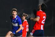 21 January 2025; Sean O'Brien of MTU Kerry celebrates after scoring his side's fourth goal during the Electric Ireland HE GAA Sigerson Cup Round 3 match between MTU Cork and MTU Kerry at MTU Cork in Cork. Photo by Shauna Clinton/Sportsfile