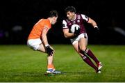 25 January 2025; Shane Walsh of Galway in action against Barry McCambridge of Armagh during the Allianz Football League Division 1 match between Galway and Armagh at Pearse Stadium in Galway. Photo by David Fitzgerald/Sportsfile