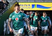 31 January 2025; Andrew Porter, left, before an Ireland rugby captain's run at the Aviva Stadium in Dublin. Photo by Sam Barnes/Sportsfile