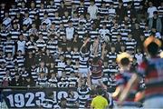 31 January 2025; Belvedere supporters watch on during a line-out during the Bank of Ireland Leinster Rugby Boys Schools Senior Cup first round match between Belvedere College and Wesley College at Energia Park in Dublin. Photo by Tyler Miller/Sportsfile