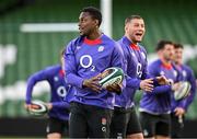 31 January 2025; Maro Itoje, left, Tom Willis, during an England rugby captain's run at the Aviva Stadium in Dublin. Photo by Sam Barnes/Sportsfile