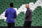 31 January 2025; England head coach Steve Borthwick, right, and Maro Itoje during an England rugby captain's run at the Aviva Stadium in Dublin. Photo by Sam Barnes/Sportsfile