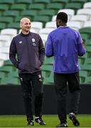 31 January 2025; England head coach Steve Borthwick, left, and Maro Itoje during an England rugby captain's run at the Aviva Stadium in Dublin. Photo by Sam Barnes/Sportsfile