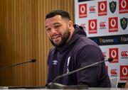 31 January 2025; Ellis Genge speaking in a press conference after an England rugby captain's run at the Aviva Stadium in Dublin. Photo by Sam Barnes/Sportsfile