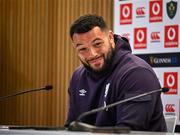 31 January 2025; Ellis Genge speaking in a press conference after an England rugby captain's run at the Aviva Stadium in Dublin. Photo by Sam Barnes/Sportsfile