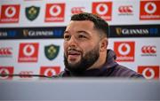 31 January 2025; Ellis Genge speaking in a press conference after an England rugby captain's run at the Aviva Stadium in Dublin. Photo by Sam Barnes/Sportsfile