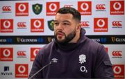 31 January 2025; Ellis Genge speaking in a press conference after an England rugby captain's run at the Aviva Stadium in Dublin. Photo by Sam Barnes/Sportsfile