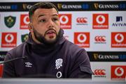 31 January 2025; Ellis Genge speaking in a press conference after an England rugby captain's run at the Aviva Stadium in Dublin. Photo by Sam Barnes/Sportsfile