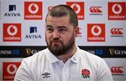 31 January 2025; England scrum coach Tom Harrison speaking in a press conference after an England rugby captain's run at the Aviva Stadium in Dublin. Photo by Sam Barnes/Sportsfile