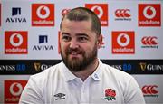 31 January 2025; England scrum coach Tom Harrison speaking in a press conference after an England rugby captain's run at the Aviva Stadium in Dublin. Photo by Sam Barnes/Sportsfile