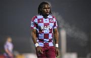 31 January 2025; Thomas Oluwa of Drogheda United during the Jim Malone Cup match between Dundalk and Drogheda United at Oriel Park in Dundalk, Louth. Photo by Piaras Ó Mídheach/Sportsfile