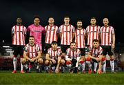 31 January 2025; The Derry City team before the pre-season friendly match between Derry City and Ballymena United at the Ryan McBride Brandywell Stadium in Derry. Photo by Stephen McCarthy/Sportsfile