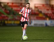 31 January 2025; Dom Thomas of Derry City during the pre-season friendly match between Derry City and Ballymena United at the Ryan McBride Brandywell Stadium in Derry. Photo by Stephen McCarthy/Sportsfile