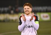 31 January 2025; Aodh Dervin of Dundalk after his side's victory in the Jim Malone Cup match between Dundalk and Drogheda United at Oriel Park in Dundalk, Louth. Photo by Piaras Ó Mídheach/Sportsfile