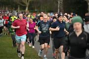 1 February 2025; Participants in action at the Marlay Park parkrun at Marlay Park in Dublin where Vhi hosted a special event to welcome parkrun founder Paul Sinton-Hewitt. Vhi ambassador and Olympian David Gillick was on hand to deliver a warm-up for all participants. parkrun in partnership with Vhi support local communities in organising free, weekly, timed 5km runs every Saturday at 9.30am. To register for a parkrun near you visit www.parkrun.ie. Photo by David Fitzgerald/Sportsfile