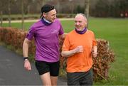 1 February 2025; Vhi ambassador and Olympian David Gillick with participants at the Marlay Park parkrun at Marlay Park in Dublin where Vhi hosted a special event to welcome parkrun founder Paul Sinton-Hewitt. Vhi ambassador and Olympian David Gillick was on hand to deliver a warm-up for all participants. parkrun in partnership with Vhi support local communities in organising free, weekly, timed 5km runs every Saturday at 9.30am. To register for a parkrun near you visit www.parkrun.ie. Photo by David Fitzgerald/Sportsfile