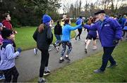 1 February 2025; Parkrun founder Paul Sinton-Hewitt with participants during the Marlay Park parkrun at Marlay Park in Dublin where Vhi hosted a special event to welcome parkrun founder Paul Sinton-Hewitt. Vhi ambassador and Olympian David Gillick was on hand to deliver a warm-up for all participants. parkrun in partnership with Vhi support local communities in organising free, weekly, timed 5km runs every Saturday at 9.30am. To register for a parkrun near you visit www.parkrun.ie. Photo by David Fitzgerald/Sportsfile