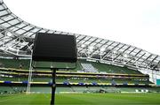 1 February 2025; Speakers are seen pitchside before the Guinness Six Nations Rugby Championship match between Ireland and England at Aviva Stadium in Dublin. Photo by Brendan Moran/Sportsfile