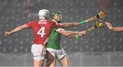 1 February 2025; William O'Donoghue of Limerick shoots to score his side's first goal during the Allianz Hurling League Division 1A match between Cork and Limerick at SuperValu Páirc Uí Chaoimh in Cork. Photo by Piaras Ó Mídheach/Sportsfile