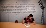 4 February 2025; Bohemians new signing Connor Parsons poses for a portrait during his unveiling at Bohemian FC offices in Dublin. Photo by Piaras Ó Mídheach/Sportsfile