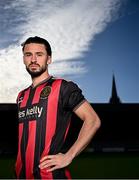 4 February 2025; Bohemians new signing Connor Parsons poses for a portrait during his unveiling at Dalymount Park in Dublin. Photo by Piaras Ó Mídheach/Sportsfile