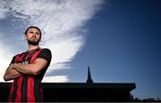 4 February 2025; Bohemians new signing Connor Parsons poses for a portrait during his unveiling at Dalymount Park in Dublin. Photo by Piaras Ó Mídheach/Sportsfile