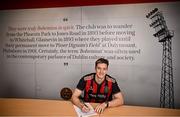 4 February 2025; Bohemians new signing Alex Lacey poses for a portrait during his unveiling at Bohemian FC offices in Dublin. Photo by Piaras Ó Mídheach/Sportsfile