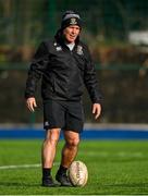 4 February 2025; Newbridge College head coach insert Dave Brew before the Bank of Ireland Leinster Rugby Boys Schools Junior Cup First Round match between Newbridge College and Presentation College, Bray at Energia Park in Dublin. Photo by Shauna Clinton/Sportsfile