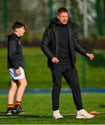 4 February 2025; Presentation College, Bray head coach Will Matthews before the Bank of Ireland Leinster Rugby Boys Schools Junior Cup First Round match between Newbridge College and Presentation College, Bray at Energia Park in Dublin. Photo by Shauna Clinton/Sportsfile