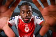 4 February 2025; Al-Amin Kazeem during a St Patrick's Atheltic squad portraits session at Richmond Park in Dublin. Photo by Stephen McCarthy/Sportsfile