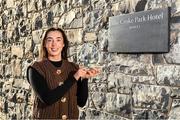 6 February 2024; Fermanagh star Bláithín Bogue with The Croke Park Hotel/LGFA Player of the Month award for January 2025, at The Croke Park Hotel in Jones Road, Dublin. Bláithín was in superb form during Fermanagh’s two victories in Division 4 of the Lidl National League in January, scoring 1-3 against Leitrim and the same total against Derry. Photo by Matt Browne/Sportsfile