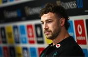 8 February 2025; Captain Caelan Doris during an Ireland rugby media conference at Scottish Gas Murrayfield Stadium in Edinburgh, Scotland. Photo by Ramsey Cardy/Sportsfile