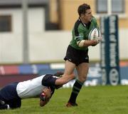 4 September 2004; Ted Robinson, Connacht, is tackled by Scott Barrow, Glasgow Rugby. Celtic League 2004-2005, Connacht v Glasgow Rugby, Sportsground, Galway. Picture credit; Matt Browne / SPORTSFILE
