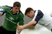 4 September 2004; James Downey, Connacht, in action against Andrew Henderson, Glasgow Rugby. Celtic League 2004-2005, Connacht v Glasgow Rugby, Sportsground, Galway. Picture credit; Matt Browne / SPORTSFILE